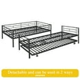 thumbnail image 6 of SYNGAR Twin over Twin Bunk Bed with Trundle, Loft Bunk Bed with Pull-out Trundle and Safe Full-length Guardrail, Metal Triple Bunk Bed can Convertible to 3 Single Platform Bed, 21 Slats Support, Black, 6 of 7