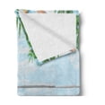 thumbnail image 2 of Seashells Soft Flannel Fleece Blanket, Star Fish Seashell Tropic Plants Leaves Seaweed Nautical Boat Marine, Cozy Plush for Indoor and Outdoor Use, 60" x 80", Pale Blue Green Amber, by Ambesonne, 2 of 5