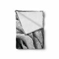 thumbnail image 2 of Flower Soft Flannel Fleece Throw Blanket, Retro Romantic Rose Petal with Rain Water Drops Valentines Love Picture, Cozy Plush for Indoor and Outdoor Use, 60" x 80", Black and White, by Ambesonne, 2 of 6