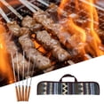 thumbnail image 1 of Brochetas de metal Soledad 5 piezas de acero inoxidable reutilizables con Bolsa de almacenamiento Azul, 1 of 10