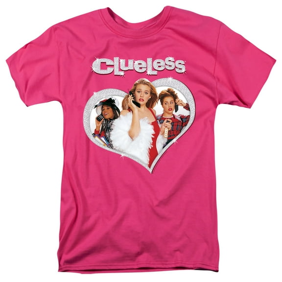 Clueless Clueless Heart Adult 18/1 T-Shirt Hot Pink