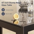 thumbnail image 5 of Asofer Modern Dining Table Set for 4, Glass Kitchen Table with PU Leather Upholstered Chairs, Heavy Duty Dinette Set for Dining Room, Black, 5 of 7