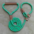 thumbnail image 3 of Handmade Strong Heavy Duty Rope No Pull Training Lead Leashes with Durable Leather Handles,Reflective Dog Training Lead for Large Medium and Small Dogs, 3 of 8