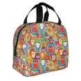 thumbnail image 2 of Fotbe Boho Cute Owls Bolsa Térmica con Estampado y Forro de Aluminio Grueso Bolsa de Almuerzo con Bolsillo Frontal para Hombres y Mujeres, Ideal para Trabajo, Escuela, 2 of 8
