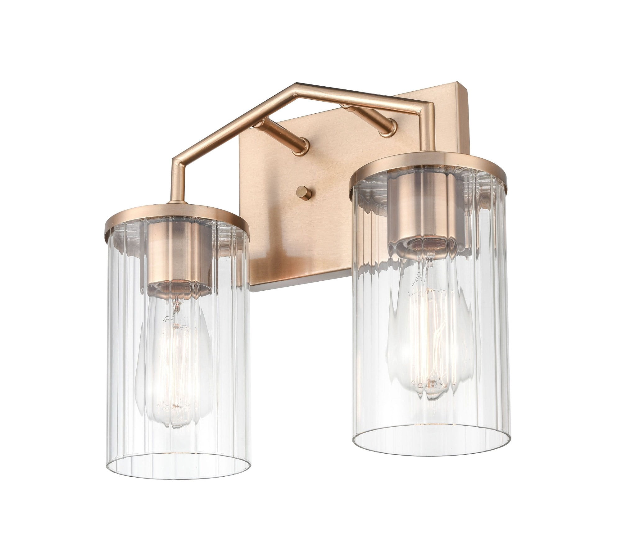 Millennium Lighting  Beverlly Bathroom Vanity Light Fixture with Clear Beveled Glass Shades 2 Light - Modern Gold