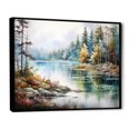 thumbnail image 2 of Designart "Tranquil Scandinavian Waters" Landscape Lake River Floater Framed Canvas Prints, 2 of 5