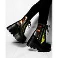 thumbnail image 2 of Women's Wedge Ankle Boots Halloween Fashion Chunky Heel Booties Lace up Buckle Goth Motorcycle Platform Boot Military Combat Boots, 2 of 7