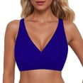 thumbnail image 2 of NordicNest Women's Elegant Strappy Hook Neck Tankini Top, Solid Color Full Coverage Swim Top, Versatile Bathing Suit Top for Beach, Pool & ResortBlue L, 2 of 6