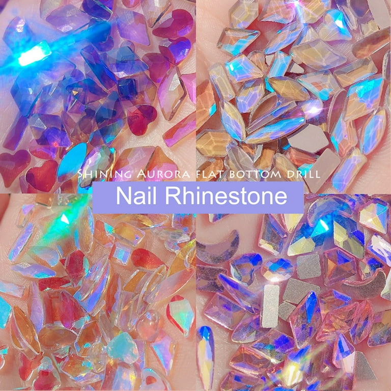 Light Pink Rhinestones Fancy Shape Nail Decoration - 100pcs