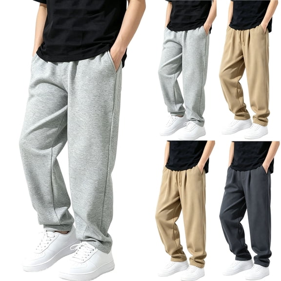 YUANxueke Athletic Sweatpants for Boys Drawstring Waist Casual Loose Fit Pants with Side Pockets,Dark Gray,Sizes 5-15