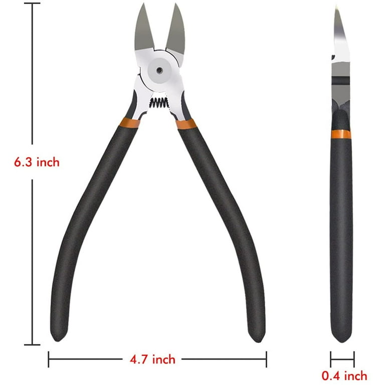TOOLEAGUE Wire Flush Cutters, 7-inch C-RV Ultra Sharp Flush Cut Pliers,  Heavy Duty wire cutters for crafts,artificial flowers,Jewelry Making