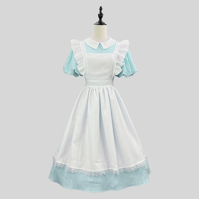 Amzcrzy Robes Grande Taille pour Femmes Tendance Manches Courtes Robes d'Halloween pour Femmes Tunique à Volants Robe de Femme de Chambre S
