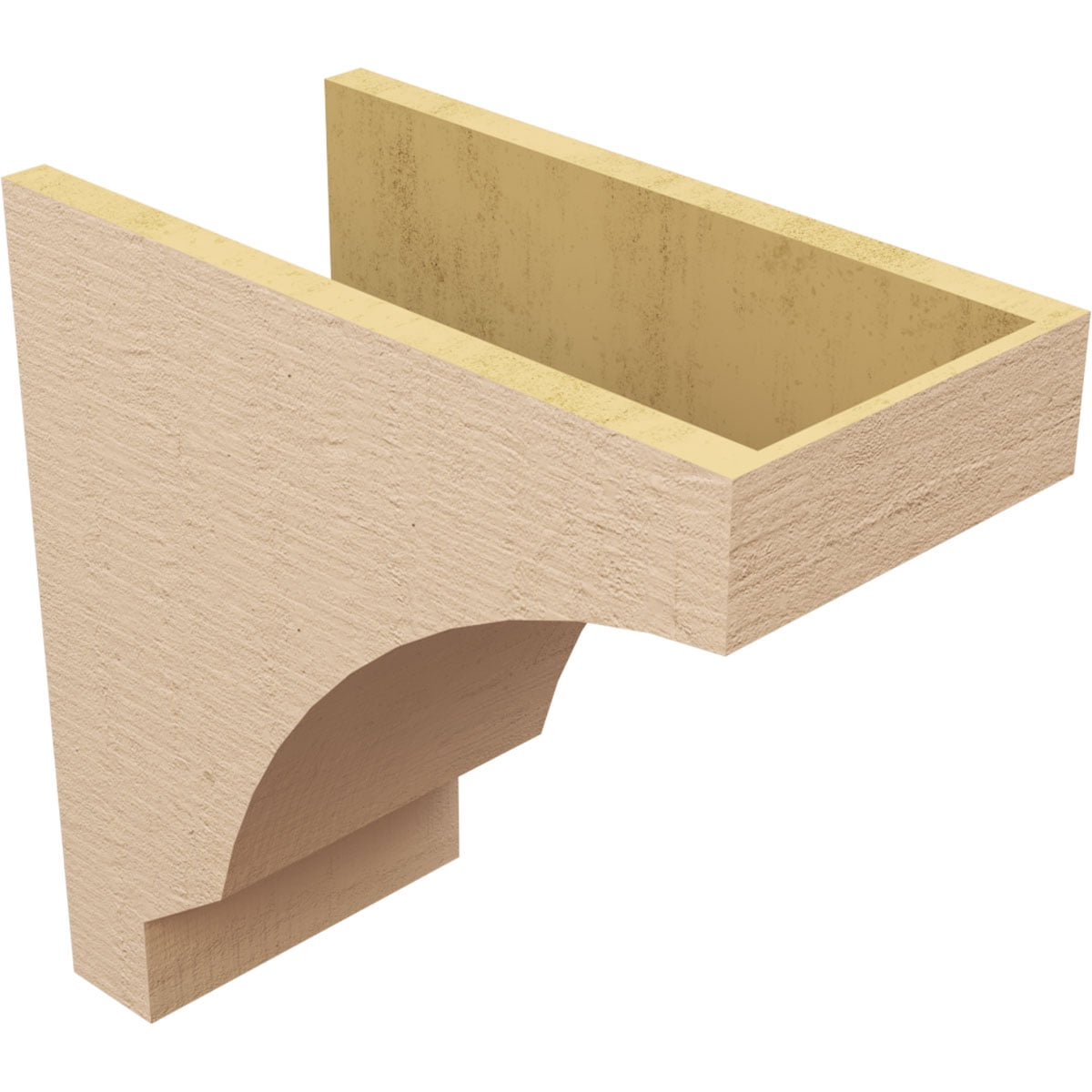 9"W x 18"D x 18"H Classic Moab Rough Cedar Woodgrain TimberThane Corbel, Primed Tan