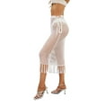 thumbnail image 3 of Liacowi Women Crochet Skirt Hollow Out Cover Up Skirt Knitted Mini Short Beach Cover Ups Summer Swim Bikini Coverups Dress, 3 of 6