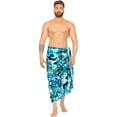 thumbnail image 2 of LA LEELA Men's Swim Trunk Beachwear Sarong Pareo Wrap One Size Blue-Z246 Summer Vacation Party, 2 of 5