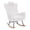 White, variant on PORKISS Modern Rocking Chair, Upholstered Teddy Fabric Accent Chairs with High Backrest, Glider Rocker Comfortable Armchair with Padded Seat for Living Room Bedroom Playroom, Ivory