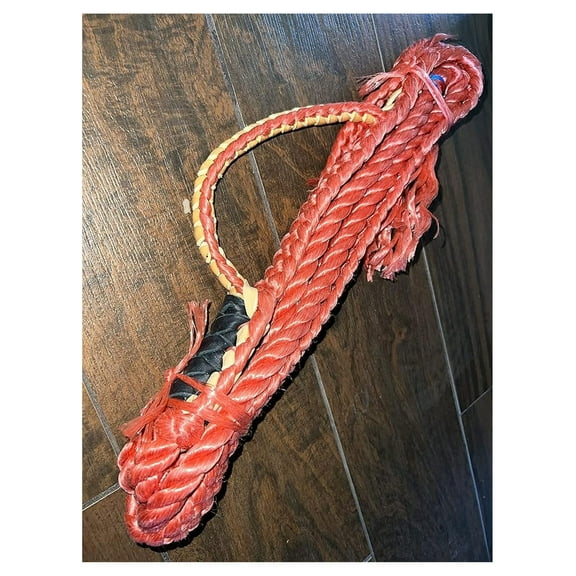 Mutton Rope 5/5 Right & Left Hand- 13/16" x 7/8" Soft - EPT Mutton Riding Rope 7' (Red, 7 Ft)