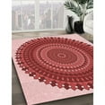 thumbnail image 2 of Ahgly Company Indoor Round Patterned Light Coral Pink Area Rugs, 5' Round, 2 of 6
