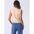 thumbnail image 3 of DARING DIVA Stylish Sleeveless V Neck Cropped Button Up Sweater Vest XS Apricot, 3 of 6
