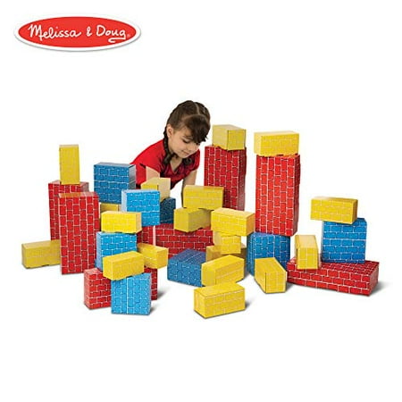 Melissa & Doug Deluxe Jumbo Cardboard Blocks 40 Pieces (E-Commerce Packaging Great Gift for Girls and Boys - Best for 2 3 4 and 5 Year Olds)