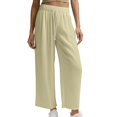 thumbnail image 4 of Women’s Pants Wide Leg Straight Baggy Yellow Pant Womens Pants Casual Soft Pants Flowy Pants for Women, 4 of 4