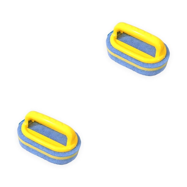 Naiovety Cepillo de esponja Tipo de mano Cepillos inodoros Herramienta de limpieza de platos domésticos Amarillo 2Conjunto