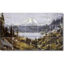 Ceramic Tile Mural-Thomas Hill Landscapes Painting 507. 21.25" w x 12.75" h using (15) 4.25 x 4.25 ceramic tiles
