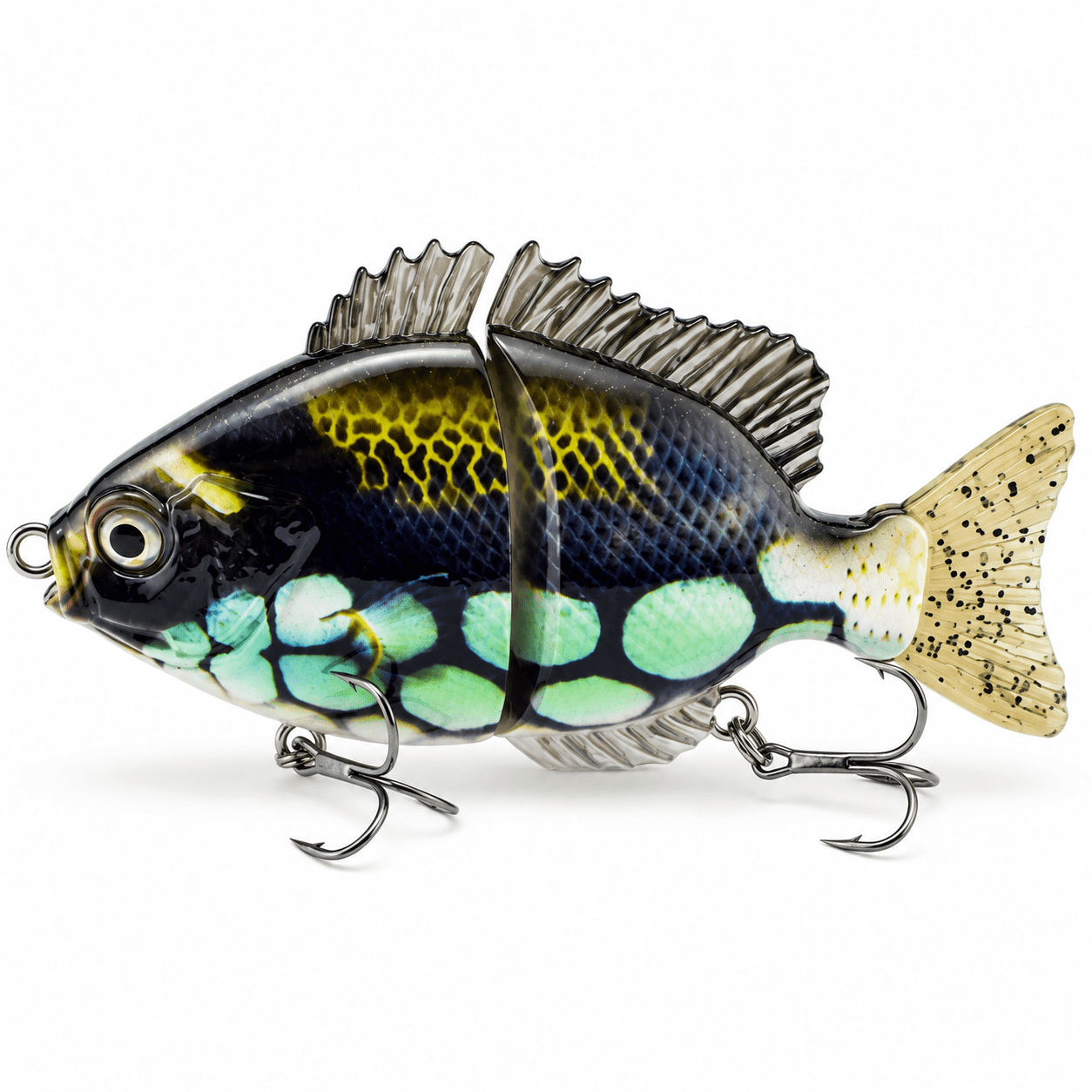 ABPETE 5.5 Inch Sinking Fishing Lure 81.6g Realistic Fish Swimbait with Internal Steel Ball and Size 2 Treble Hooks Multi Jointed Hard Bait for Bass Pike Freshwater and Saltwater Fishing