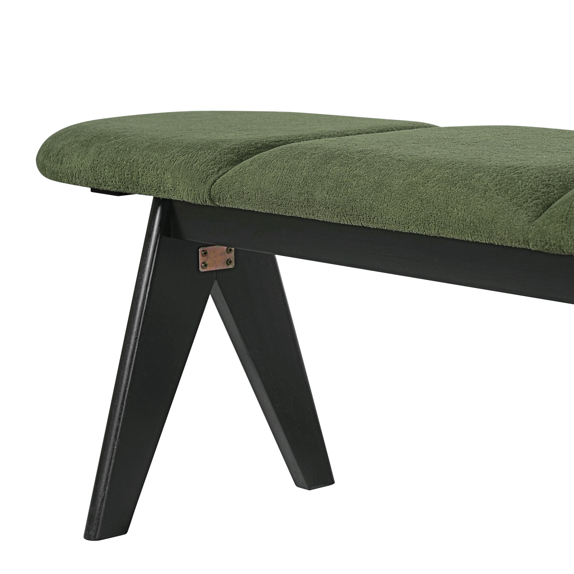 Christopher Knight Home 53" Modern Upholstered Entryway Bench with Black Wood Legs, Green