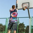 thumbnail image 5 of Sikiie Starry Sky Colorful Donut Basketball Jersey Reversible Men's Mesh Athletic Sports Shirts Training Practice S-4XL4X-Large, 5 of 6