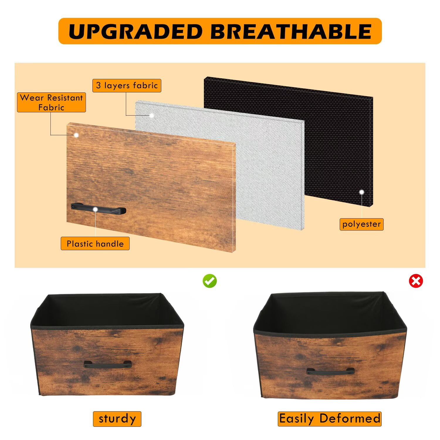 YRLLENSDAN,Large Dressers for Bedroom Tall, Plastic Dressers,Dressers for Women Bedroom, Storage Drawer Dresser, Closet Dressers ,Wood Top,Nature
