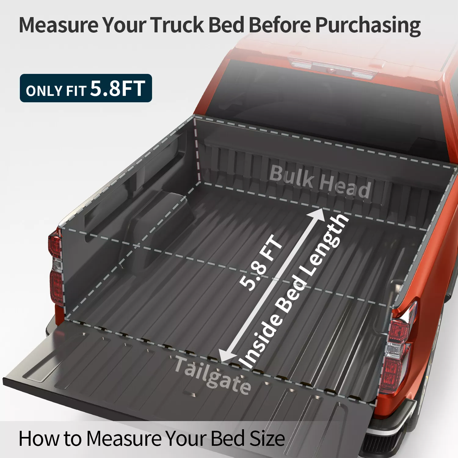 RVNI 5.8ft 3-Fold Hard Tonneau Cover Bed For 2019-2023 2024 Silverado Sierra 1500 NBS