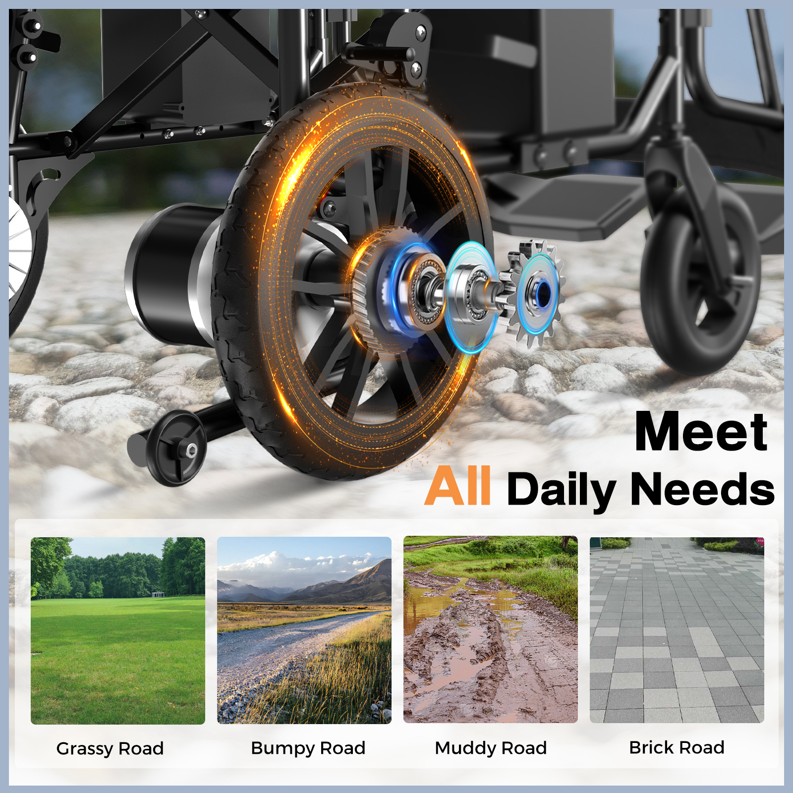 Electric Wheelchair For Adults, Adult Foldable Intelligent Electric Wheelchairs: Long Travel Range with 360° Maneuverability Control Joystick for Maximum Convenience, Rolling Walkers For Seniors