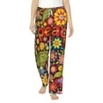 thumbnail image 2 of Goofa Hippie Peace Love Printed Soft Pajama Pants for Women, Wide Leg Comfy Casual Lounge Yoga Pants-Large, 2 of 9