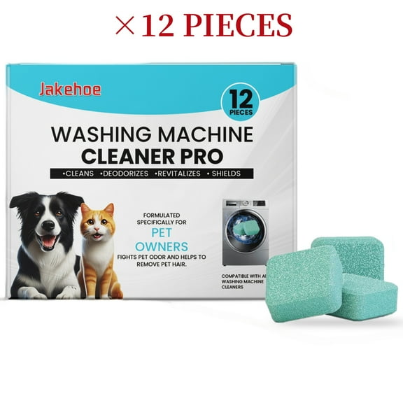 Clean Washing Machine Cleaner Tablets - Formulated for Pet Owners - Compatible with He - Top & Front Load - Easily Removes Residue - Grime and Odors - Septic Safe