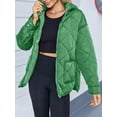 thumbnail image 6 of Womens Quilted Puffer Jacket Hooded Long Sleeve Zip Up Winter Coat Lightweight Warm Jackets with Pockets, 6 of 11