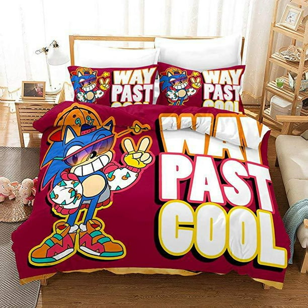 Sonic cartoon game 3D printed quilt cover threepiece set Walmart.ca