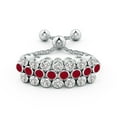 thumbnail image 2 of ANGARA Natural Three Row Bezel-Set Ruby and Diamond Tennis Bolo Ring in 14K White Gold for Women (Size-1.8mm) | July Birthstone, Birthday, Anniversary, Jewelry Gift for Women | Natural Ruby Ring, 2 of 8