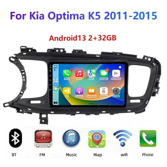 LICHENGTAI 9-Inch Car Stereo Radio Fit For Kia Optima K5 2011-2015 with Wireless CarPlay Android Auto, Android 13 Car Player Radio with Bluetooth, WiFi, GPS, 2 32G
