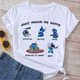 thumbnail image 3 of Camisetas con patrón de puntada para mujer, Tops de manga corta, camiseta de gran tamaño con cuello redondo, Top Y2k, nuevo, 3 of 5