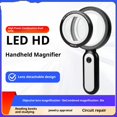 thumbnail image 1 of Magnifying Glass with Light, 10X 30X Handheld Large Magnifying Glass LED Cold and Warm Light with 3 Modes, Illuminated Lighted Magnifier for Seniors Reading, Coins, Jewelry, 1 of 5