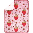 thumbnail image 2 of Strawberry Shortcake Strawberries Galore Pink Nogginz Pillow & 40x50 inch Travel Throw Set, 100% Microfiber, 2 of 7