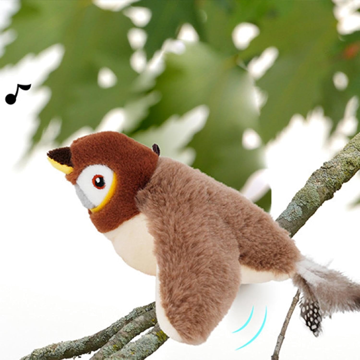 Flying Bird Cat Toy - Interactive Chirping Bird Toy with Flapping Wings, USB Rechargeable Simulated Sparrow Cat Toy for Indoor Cats, 2025 New Interactive Cat Toys
