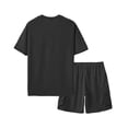 thumbnail image 2 of PNTUTB Summer Men's Two-Piece Outfits Fashion Versatile Solid-Color Crew-Neck Short-Sleeve T-Shirt and Casual Drawstring Shorts Set with Multiple Pockets, 2 of 6