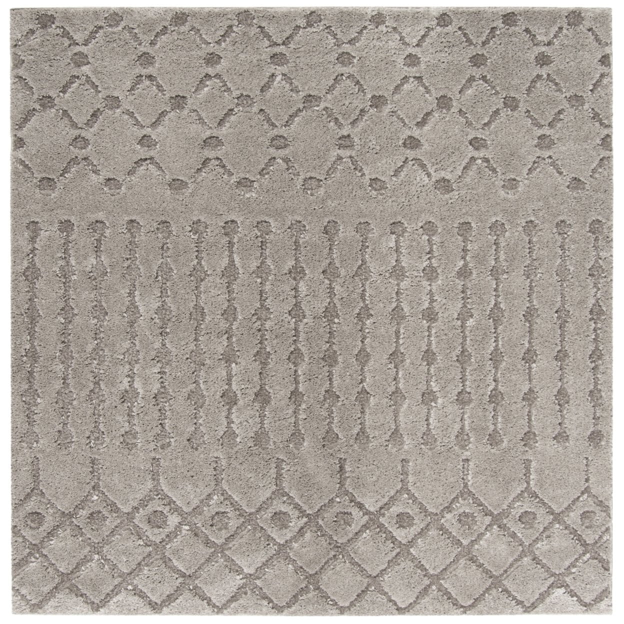 SAFAVIEH Sparta Stewart Geometric Polyester Shag Area Rug, Dark Grey, 6'7" x 9'6"