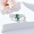thumbnail image 4 of SHREENATHJEWELRY 7x5MM / 1.5CT Pear Cut Moss Agate Promise Ring CZ Diamond Leaf Twig Ring Nature Inspired Women Jewelry Happy Holiday Gift For Her, 4 of 5