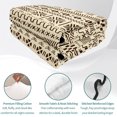 thumbnail image 4 of Twin Quilt Set 68''x86'', Abstract Boho Lightweight Summer Bedspread Coverlet Set with 2 Pillow Shams, Modern African Ethnic Geometric Beige Breathable All Season Quilt Bedding for Dorm/Bedroom, 4 of 9