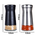 thumbnail image 2 of Salt and Pepper Shakers set - Spice Dispenser with Adjustable Pour Holes - Stainless Steel & Glass, 2 of 5