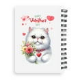 thumbnail image 2 of Happy Valentine's Day Persian holding flowers Spiral Bound Journal Cat Lover Kitten Owner Gifts 5x7in Spiral Notebook - 3005, 2 of 5
