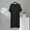 Black, variant on Ahabrexf Bathrobes for Men Soft,Short Sleeve V-Neck Solid Color Loose Nightgown Home Wear